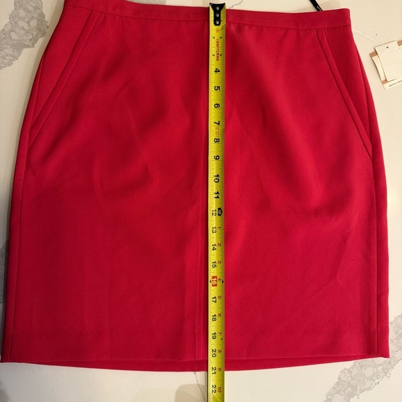 Anne Klein Career Business Pencil Skirt Breton Red Pockets Zipper Women’s 12 NWT - Picture 7 of 8